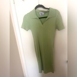 Princess Polly Ribbed Sweater Dress Green